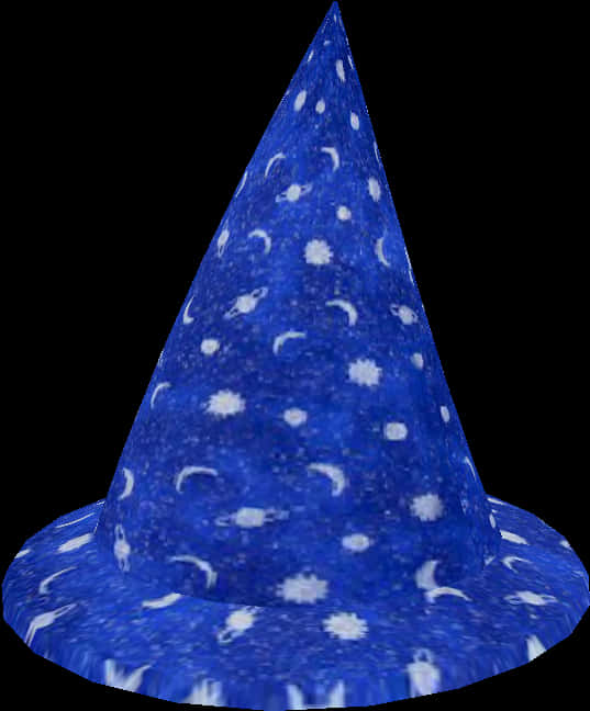 Blue Party Hatwith White Dots PNG with transparent background
