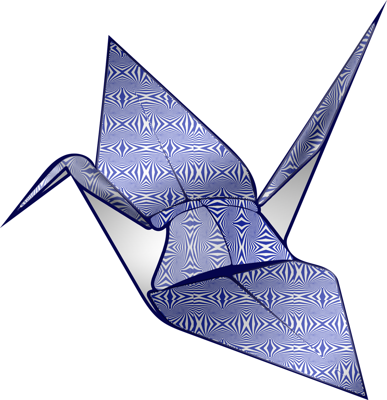 Origami, Blue, Op Art, Crane - Origami, HD Png Download PNG image with a transparent background, free high-resolution download