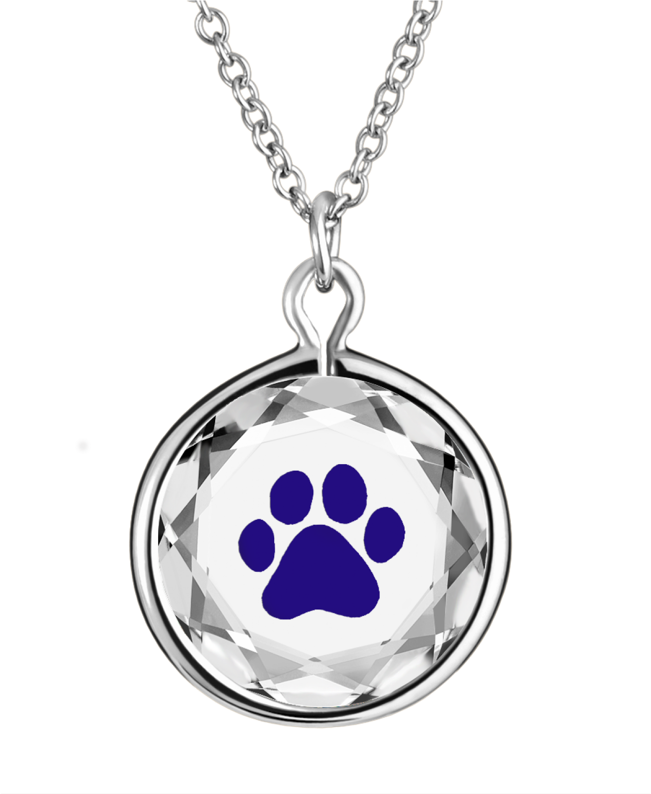 Blue Paw Pendant Necklace