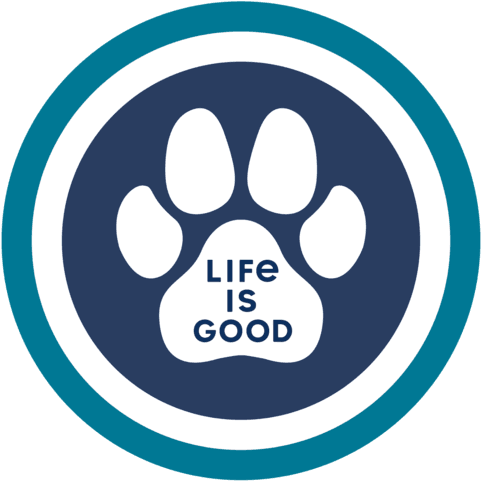 Blue Paw Print Life Is Good Graphic