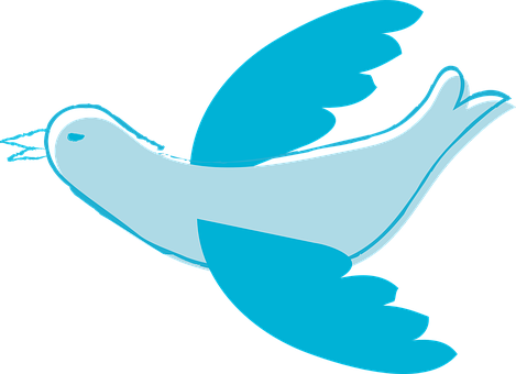 Blue Pigeon Silhouette PNG with transparent background