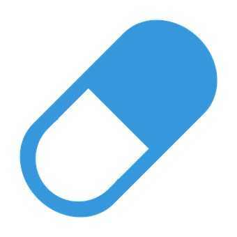 Blue Pill Icon Graphic PNG with transparent background