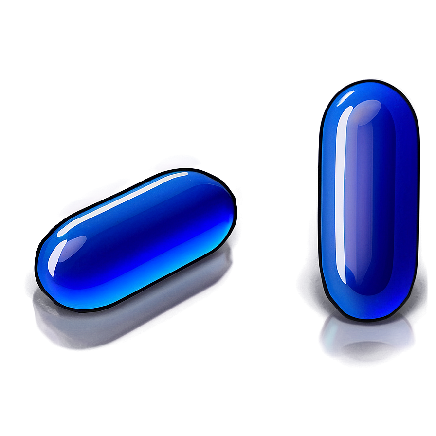 Blue Pill With Reflection Png 06132024