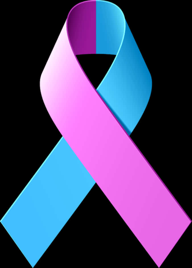 Blue Pink Awareness Ribbon