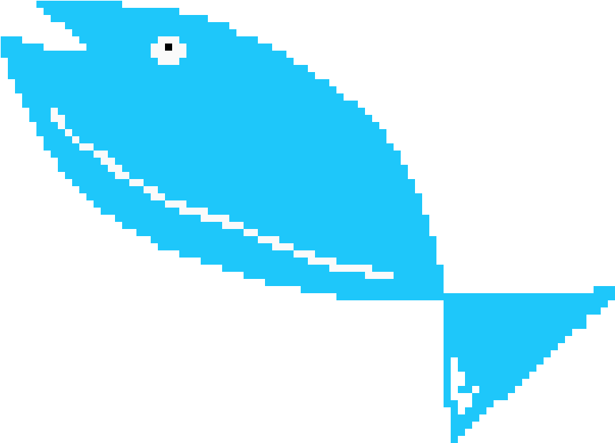 Blue Pixel Art Tuna Fish