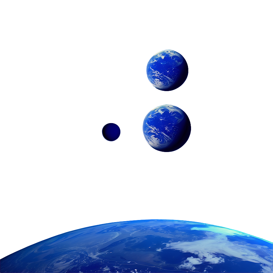 Blue Planet With Moons Png Lnt62