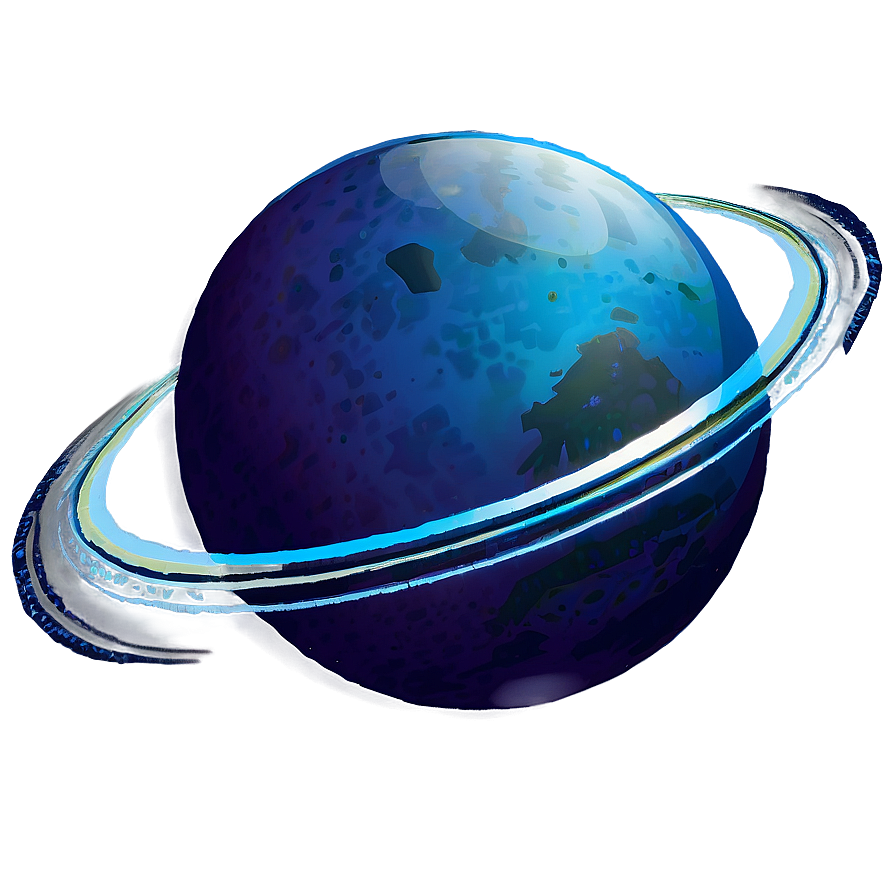 Blue Planet With Rings Png 06292024