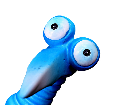 Blue Plastic Creature Artwork PNG with transparent background