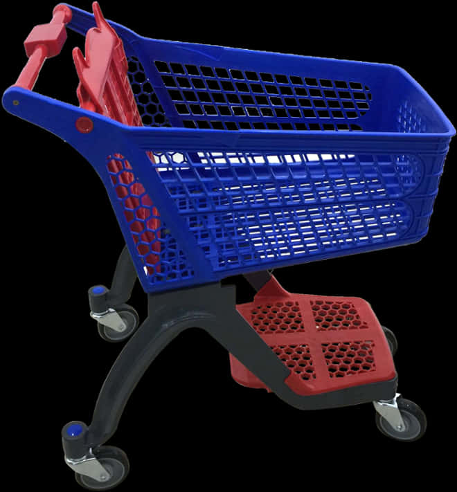 Blue Plastic Shopping Cart