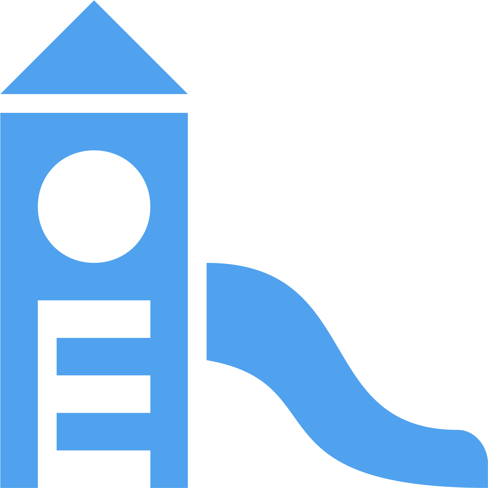 Blue Playground Slide Icon