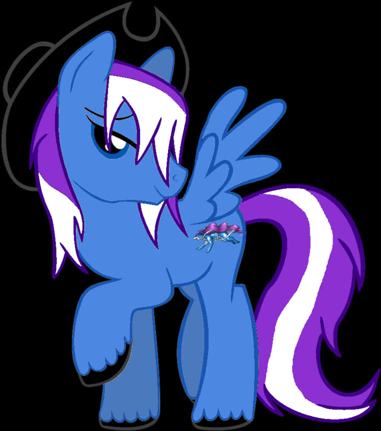 Blue Pony Vector Art PNG with transparent background