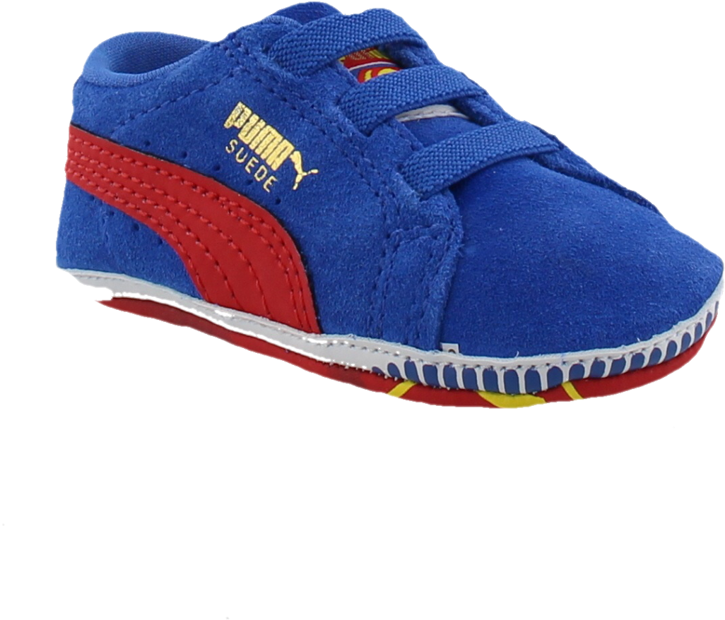 Blue Puma Baby Shoes Crib Pack Suede Superman - Suede, HD Png Download PNG with transparent background
