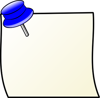 Blue Pushpinon Paper PNG with transparent background