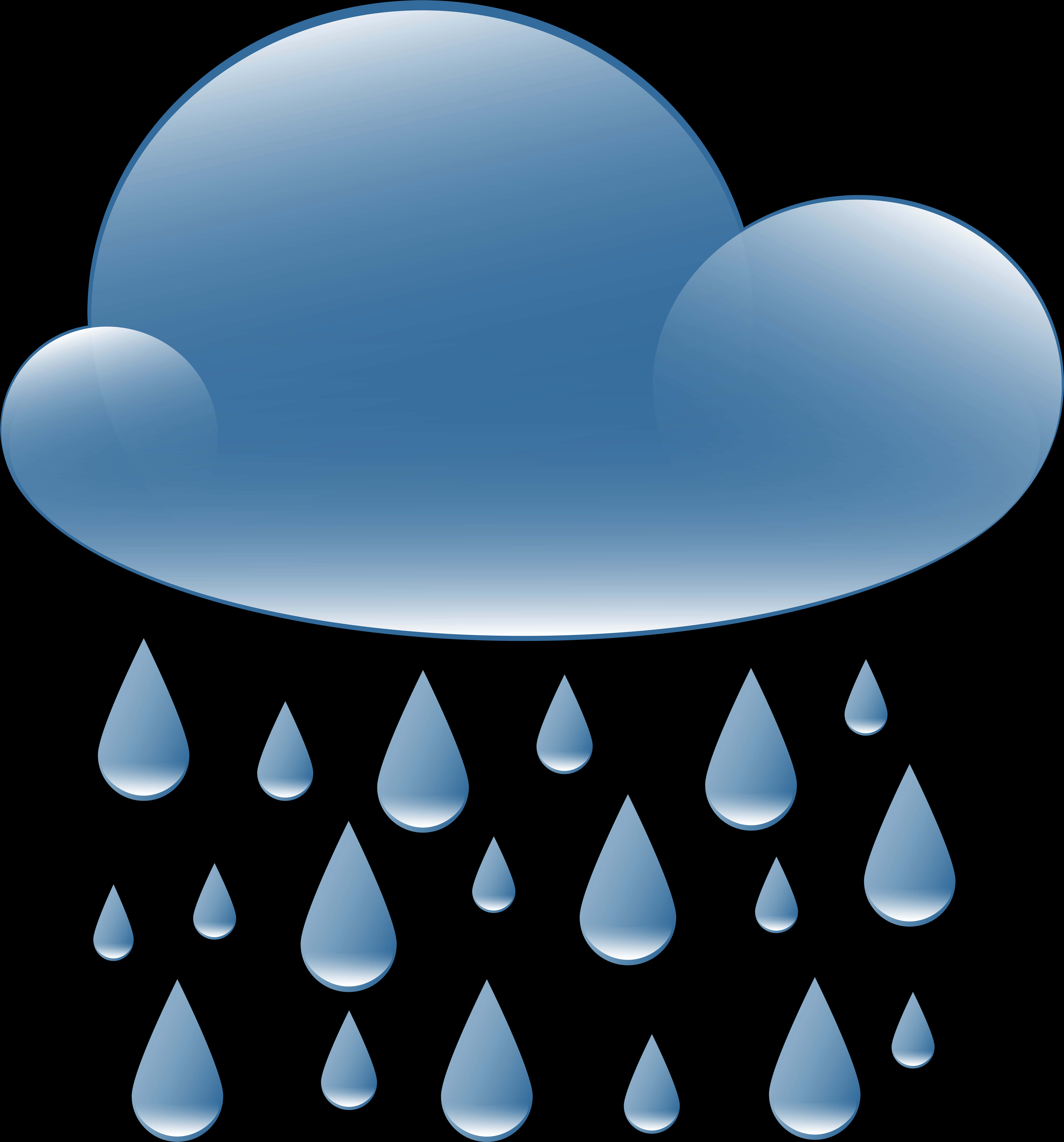 Blue Rain Cloud Graphic PNG with transparent background