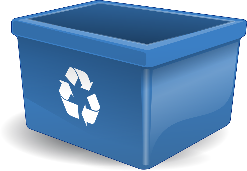 Blue Recycling Bin Clipart