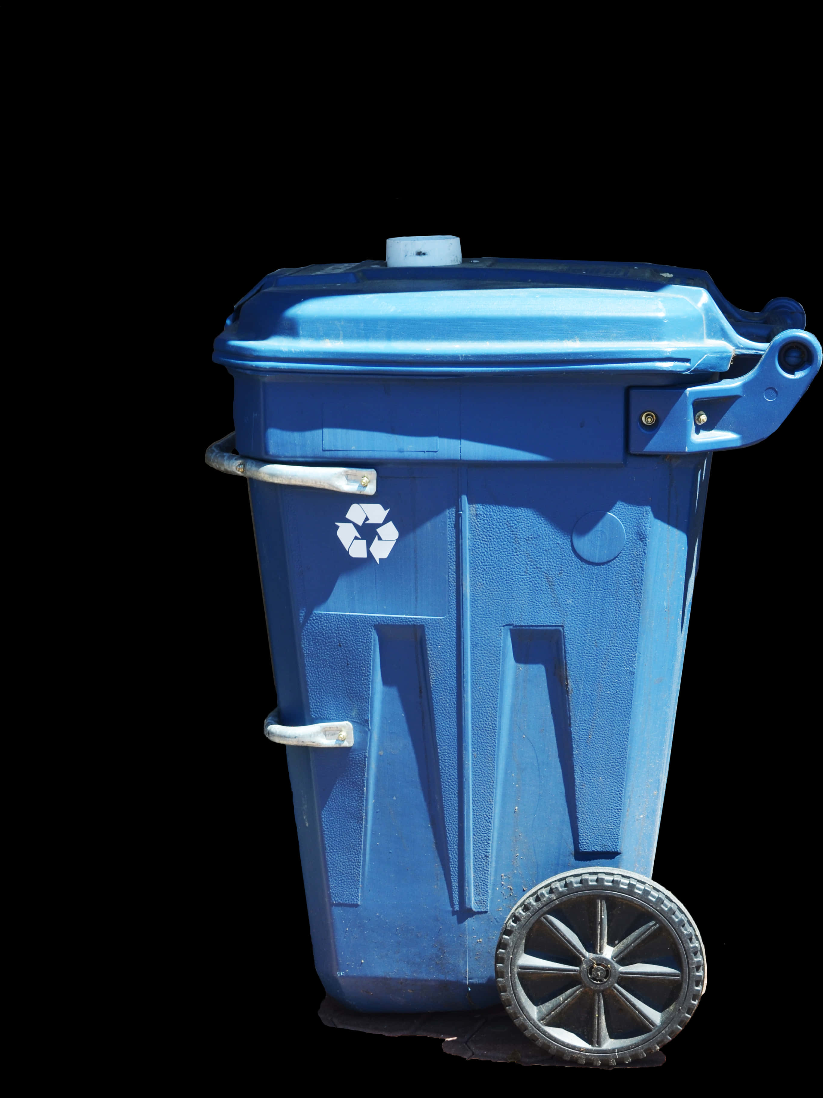 Blue Recycling Bin Isolated PNG with transparent background