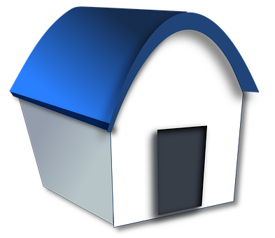 Blue Roofed Simple House Icon