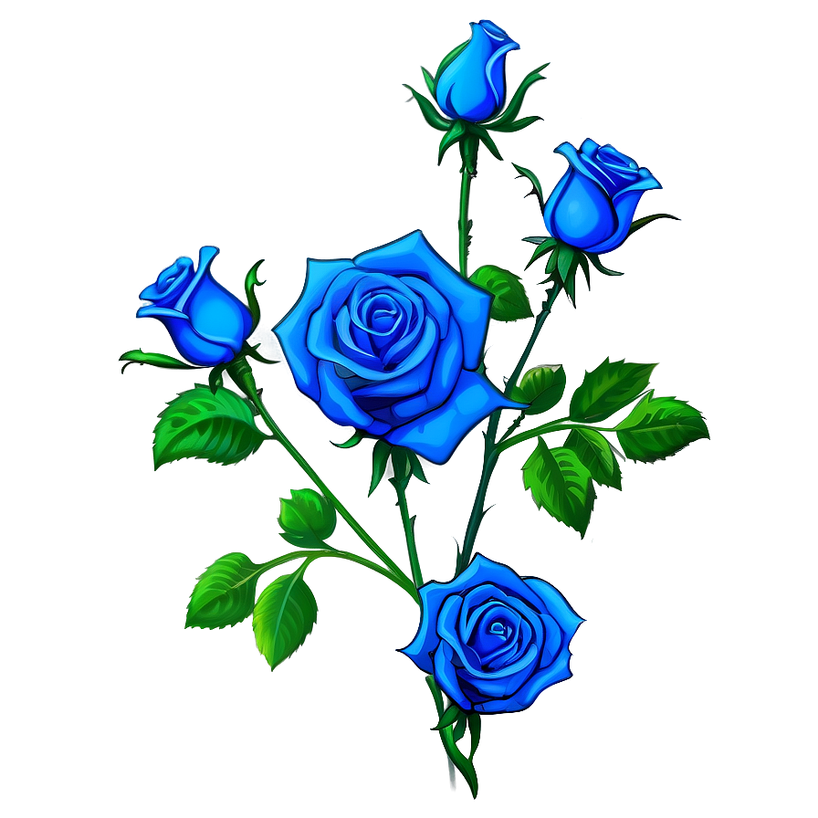 Blue Rose Artwork Png Thh13