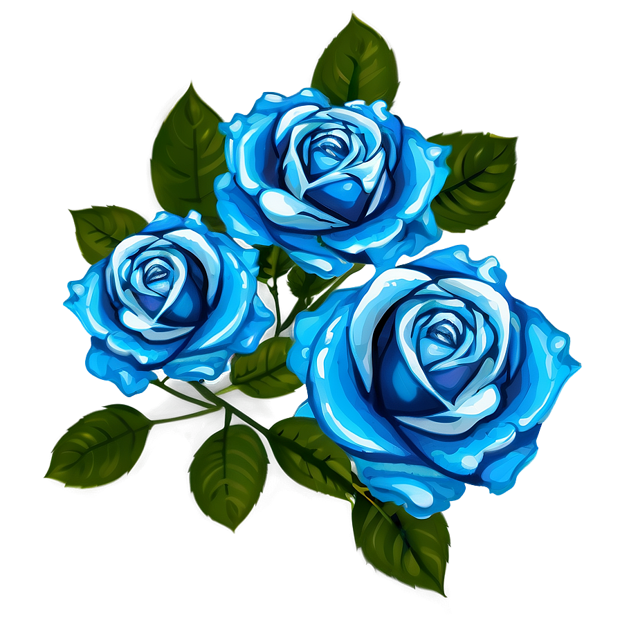 Blue Rose Design Png 38