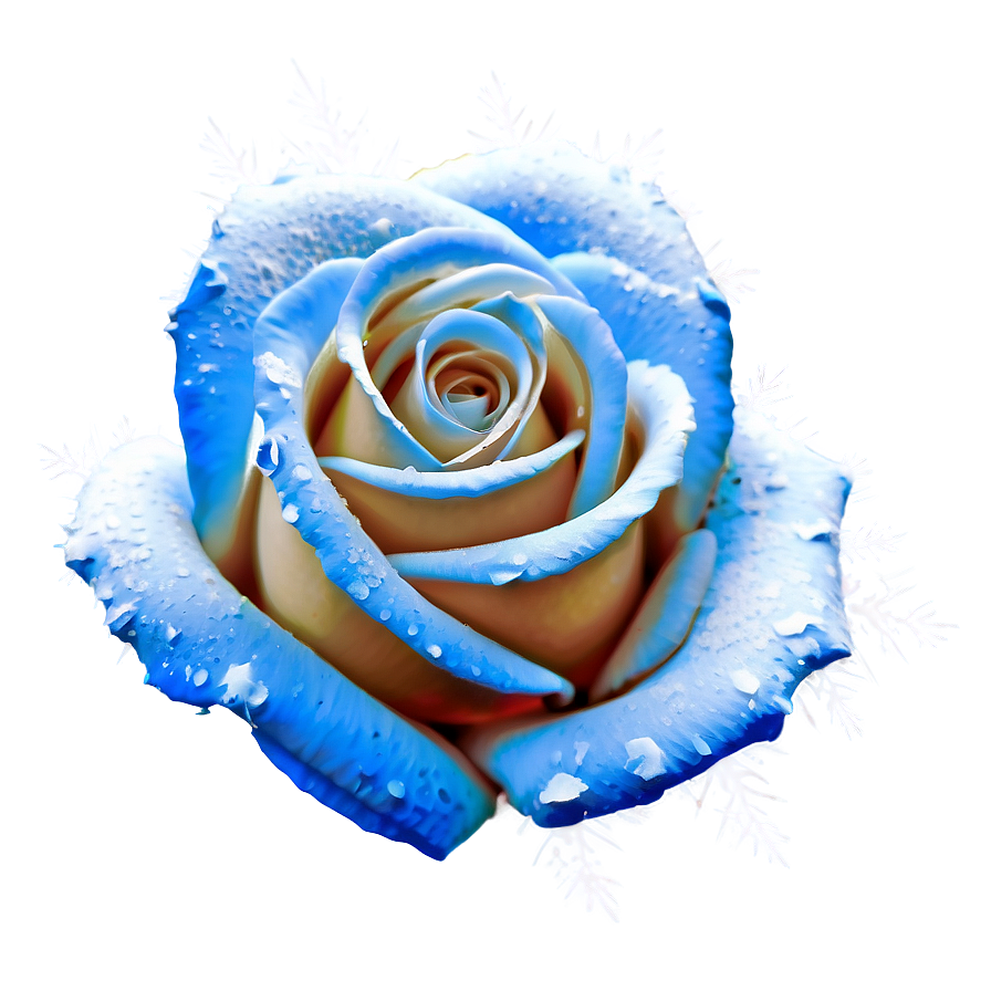 Blue Rose In Snow Png Rlb38