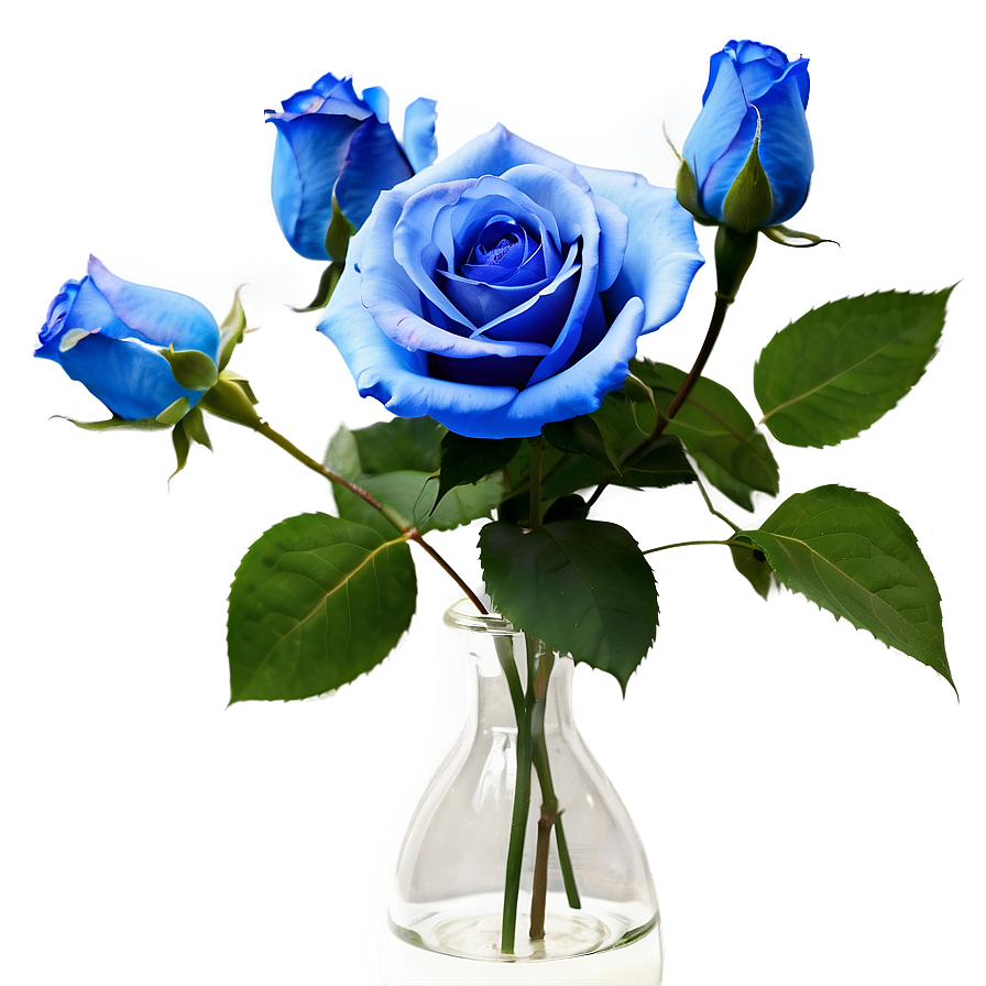 Blue Rose In Vase Png 06202024