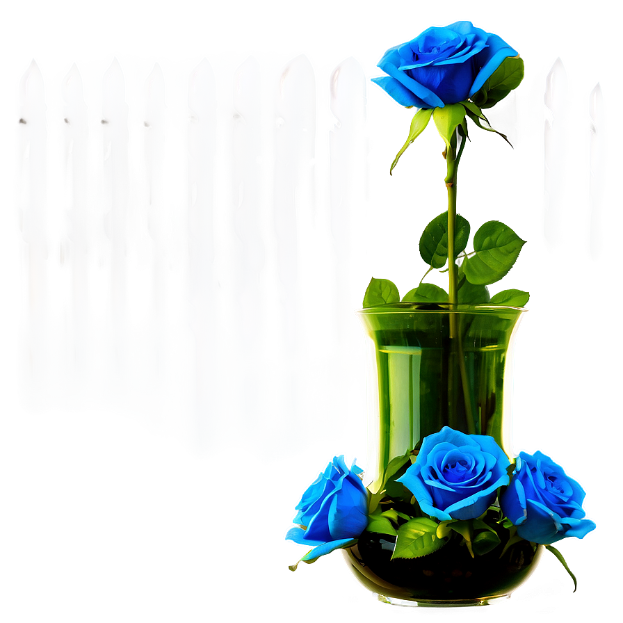 Blue Rose In Vase Png Dws59