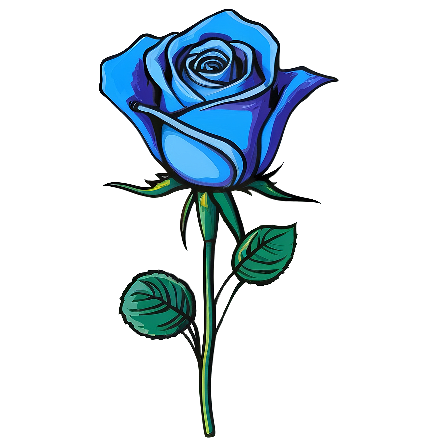 Blue Rose Sketch Png Fvg53