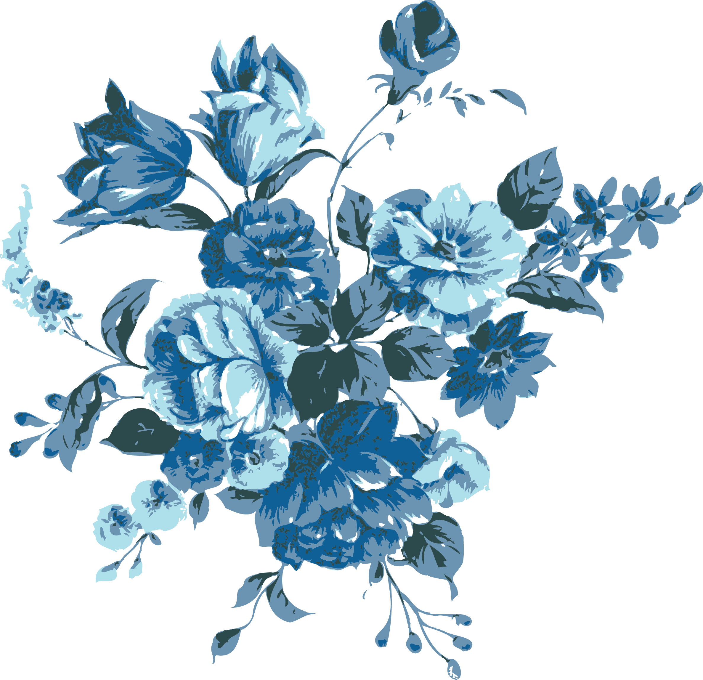 Blue Rose Vector Illustration