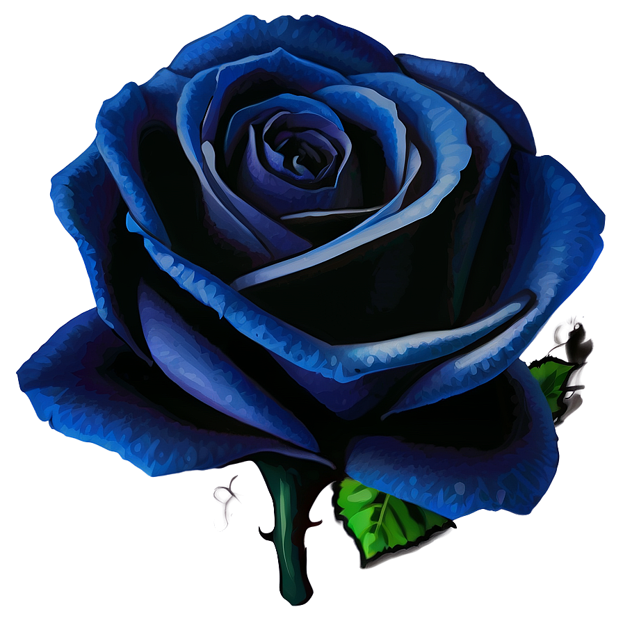 Blue Rose With Butterfly Png 16