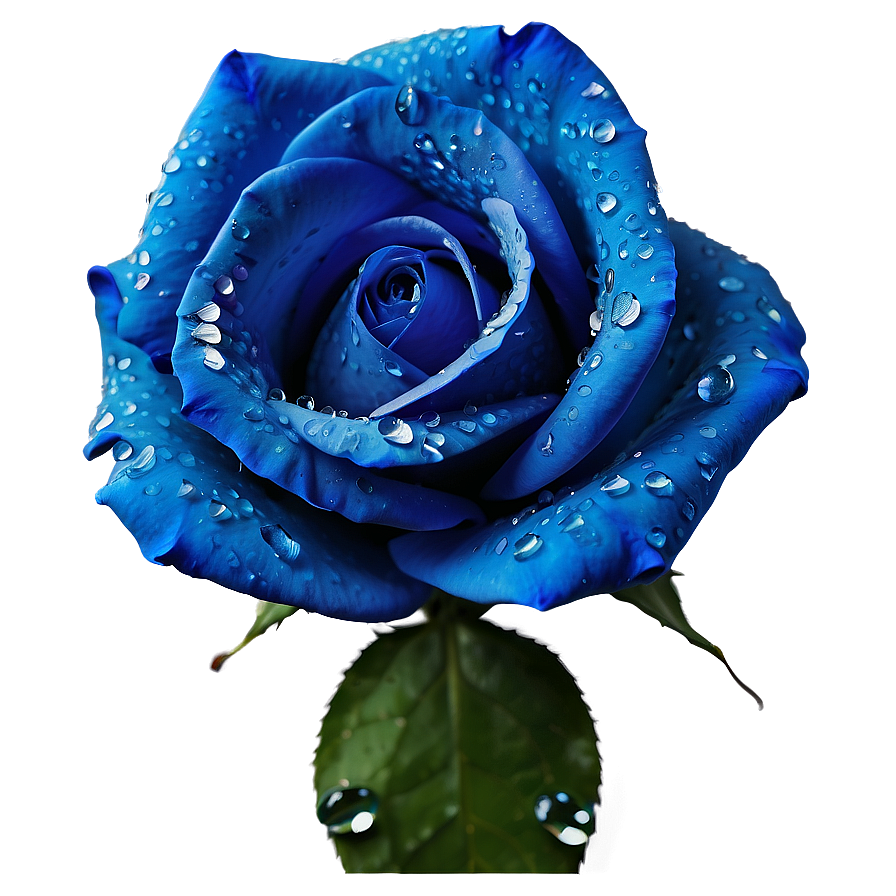 Blue Rose With Dewdrops Png Kuj