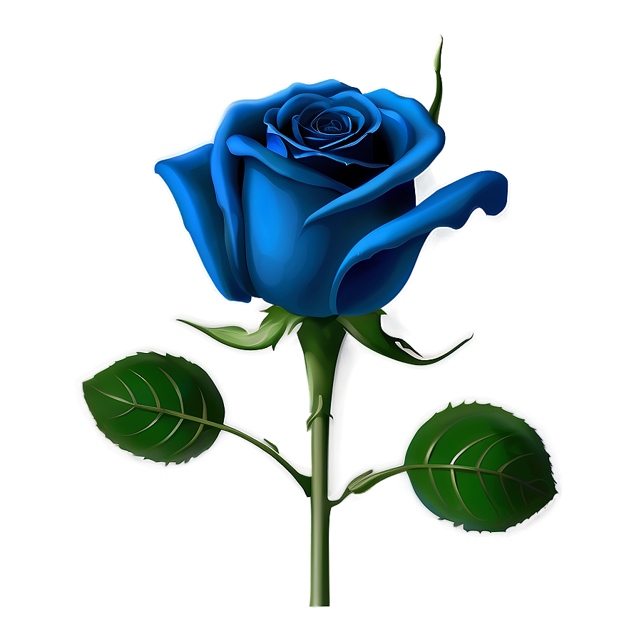 Blue Rose With Stem Png Xug