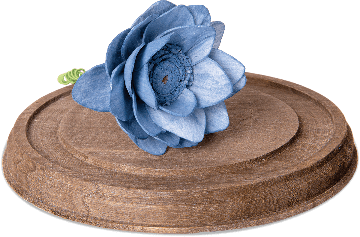 Blue Roseon Wooden Platter