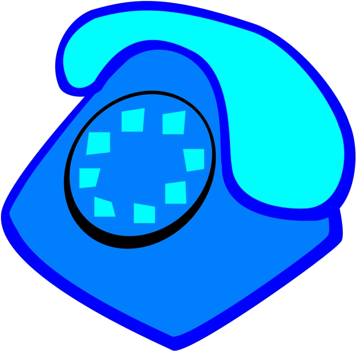 Blue Rotary Phone Clipart