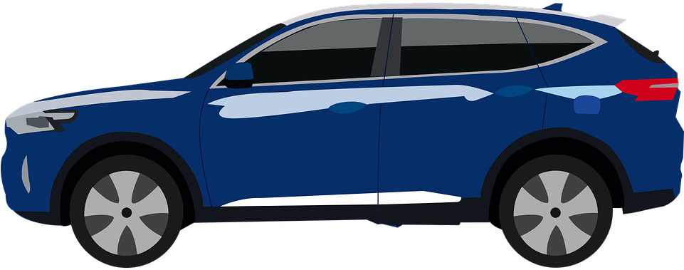 Blue S U V Side Profile Vector