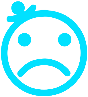 Blue Sad Face Cartoon