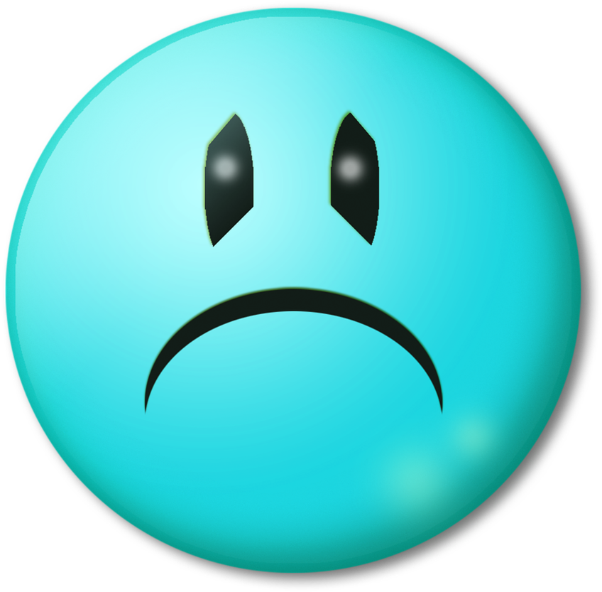 Sad Face Emoticon - Sad Emoji Dp Blue Colour, HD Png Download PNG with transparent background