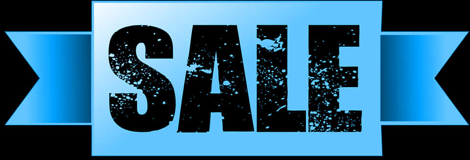 Blue Sale Banner Design PNG with transparent background