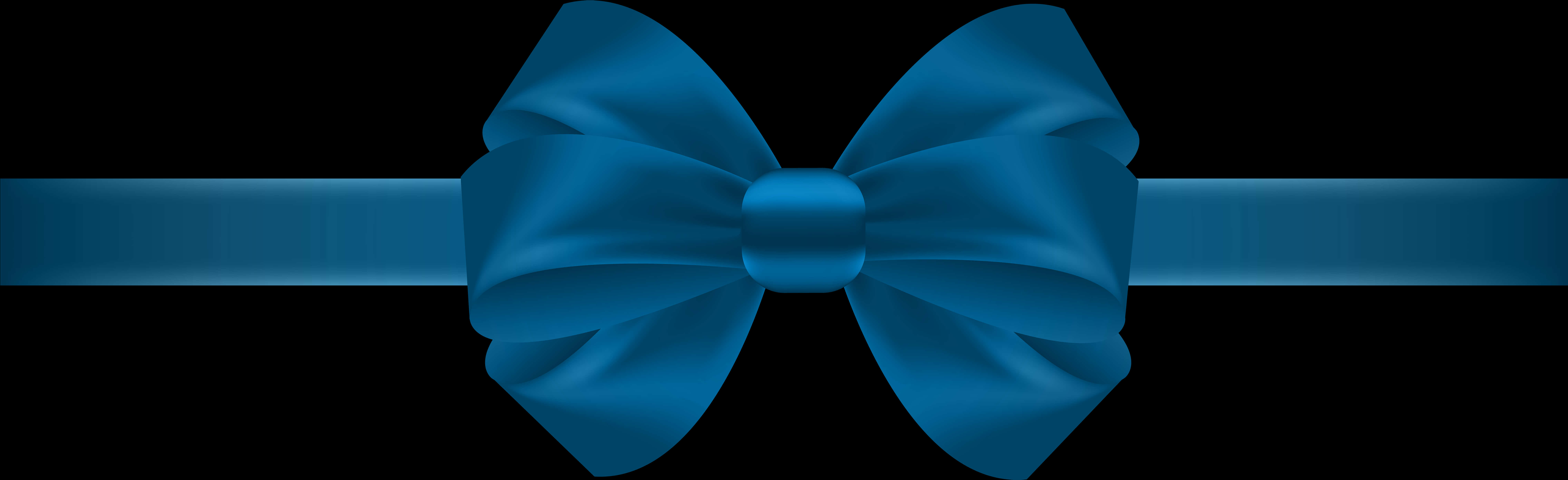 Blue Satin Bow Tie PNG with transparent background