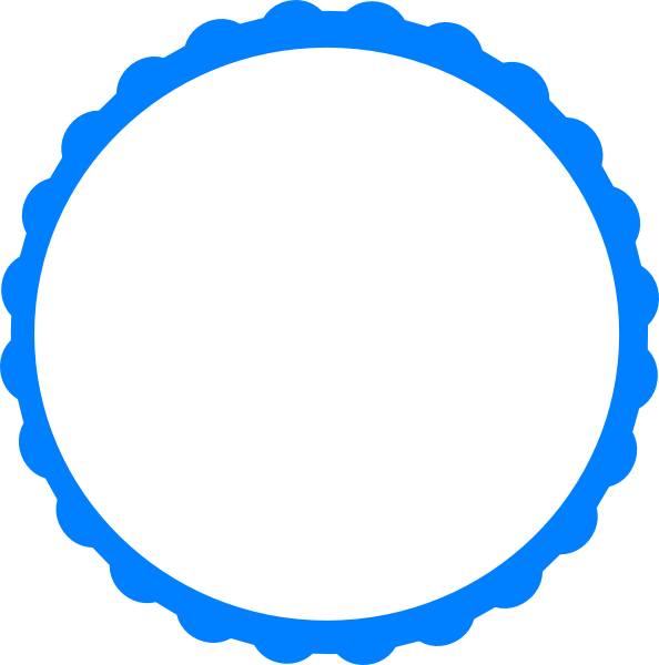 Blue Scalloped Edge Circle Logo