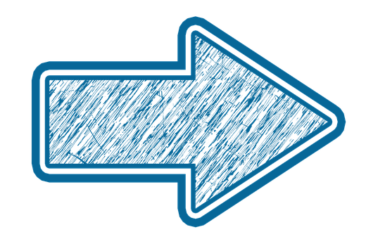 Blue Scratched Texture Arrow PNG with transparent background