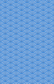 Blue Seigaiha Pattern PNG with transparent background