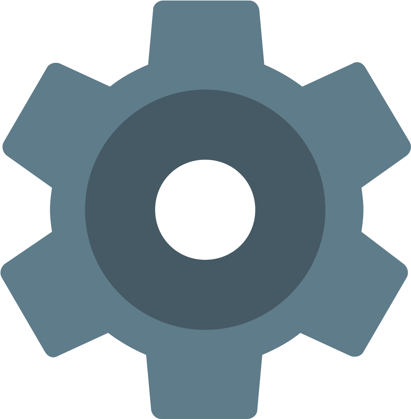 Blue Settings Gear Icon