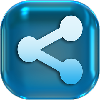 Blue Share Icon PNG with transparent background