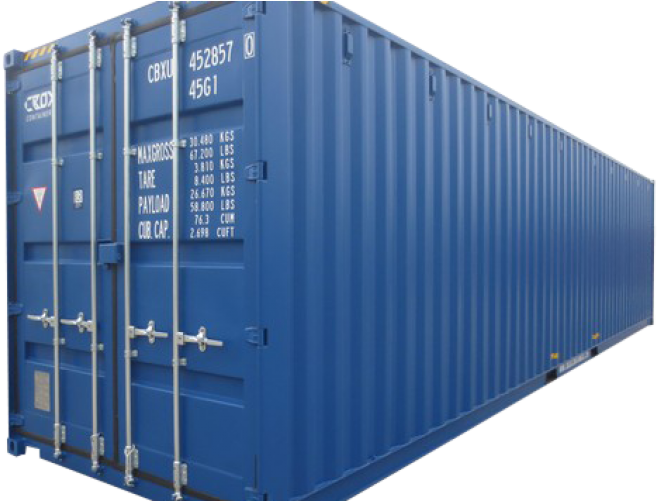 Blue Shipping Container Side View