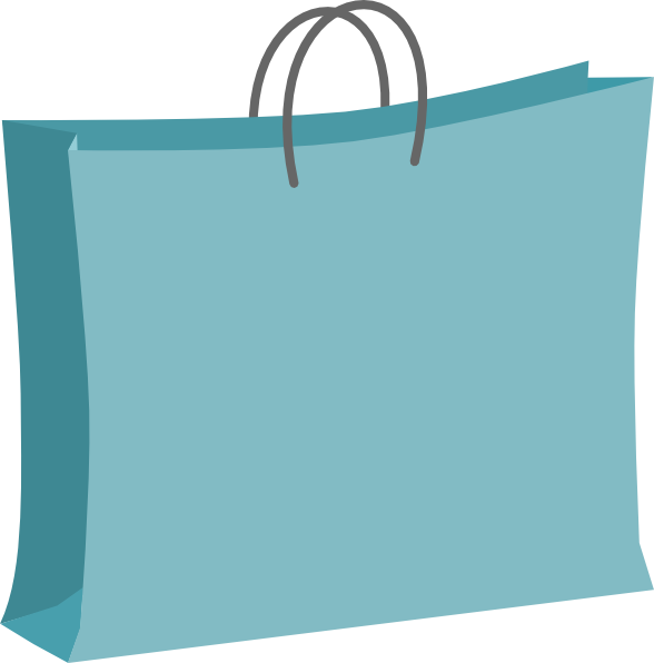 Blue Shopping Bag Graphic PNG with transparent background