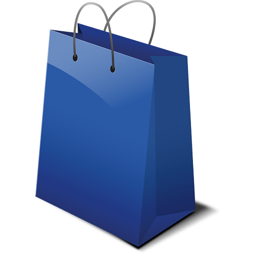 Blue Shopping Bag Icon PNG with transparent background
