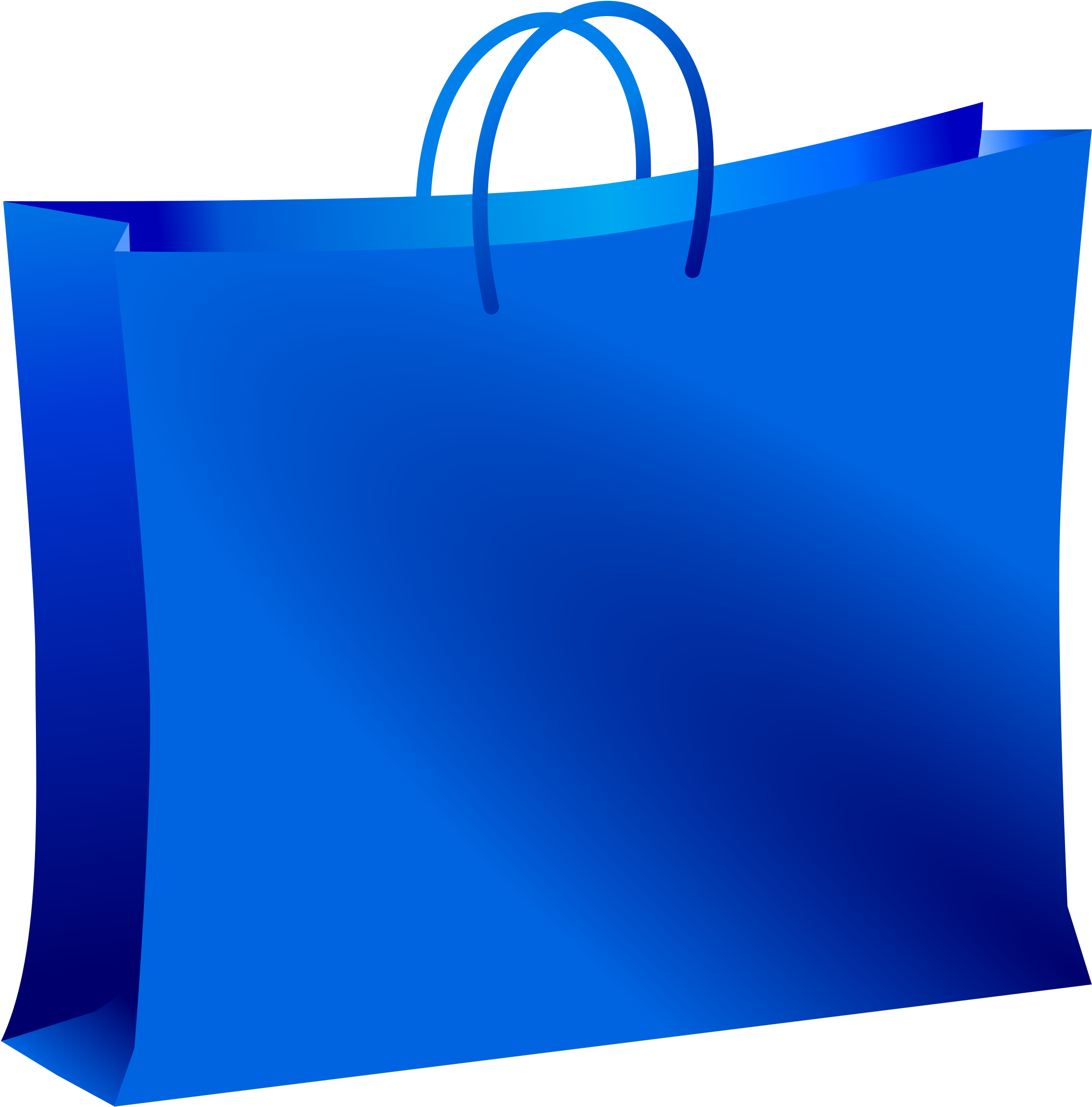 Blue Shopping Bag Vector PNG with transparent background