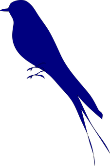 Blue Silhouette Bird