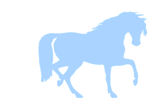 Blue Silhouette Horseon Black Background PNG with transparent background