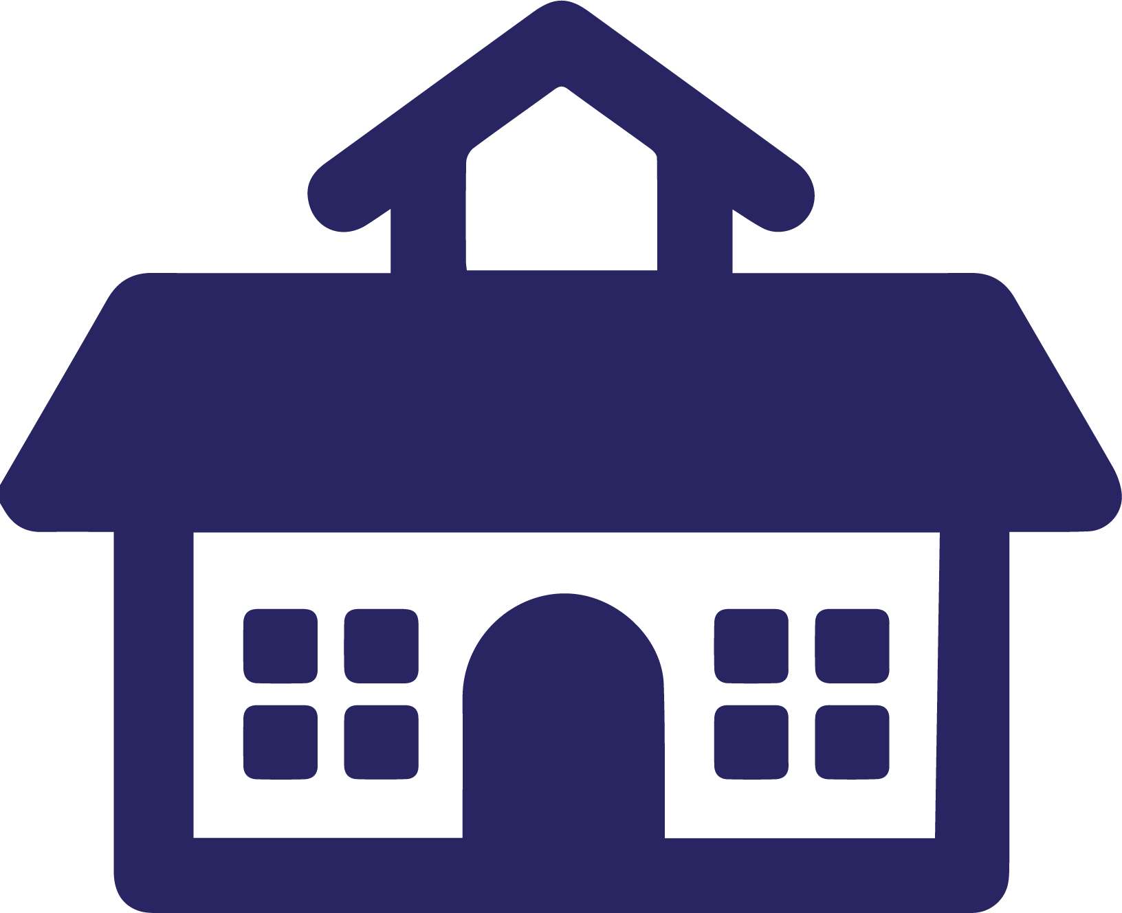 Blue Silhouette House Icon